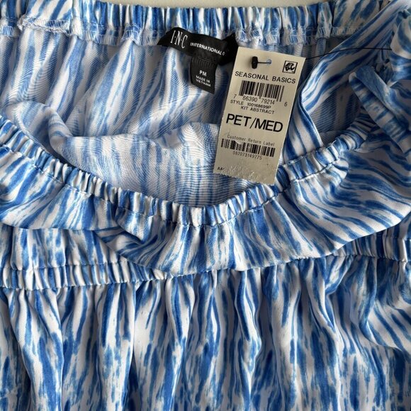 I.N.C. International Concepts Petite White & Blue Tiered Belted Dress NWT - Picture 8 of 10